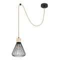 Rabalux - Candelabro suspenso 1xE27/40W/230V preto/faia