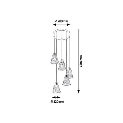 Rabalux - Candelabro suspenso 5xE14/40W/230V