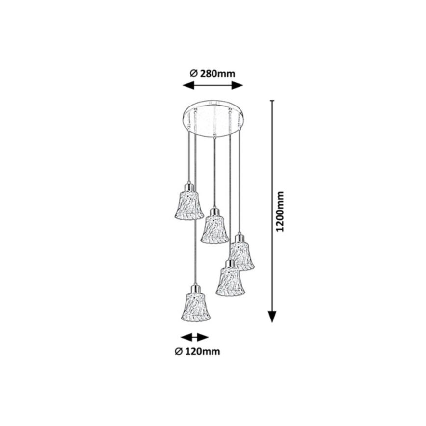 Rabalux - Candelabro suspenso 5xE14/40W/230V