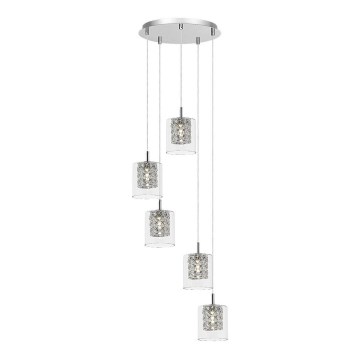 Rabalux - Candelabro suspenso de cristal 5xG9/40W/230V