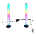 Rabalux - CONJUNTO 2x Lâmpada de Mesa LED RGB Regulável PACO LED/5W/5V + controlo remoto