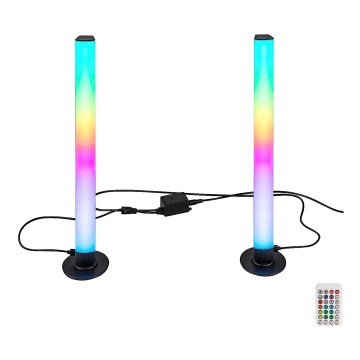 Rabalux - CONJUNTO 2x Lâmpada de Mesa LED RGB Regulável PACO LED/5W/5V + controlo remoto