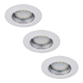 Rabalux - Conjunto com 3 luminárias LED de embutir, 1x GU10/3W/230V, IP40