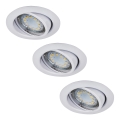 Rabalux - Conjunto com 3 spots LED embutidos 1xGU10/3W/230V IP40