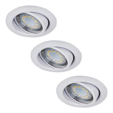 Rabalux - Conjunto com 3 spots LED embutidos 1xGU10/3W/230V IP40