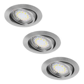 Rabalux - Conjunto de 3 spots LED encastráveis, 1x GU10/3W/230V, IP40