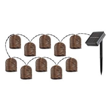 Rabalux - Fio de luz solar LED 10xLED/0,6W/1,2V 5 m IP44 600 mAh