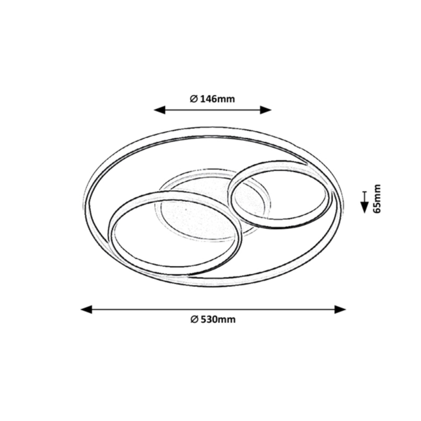 Rabalux - Iluminação de teto LED com regulação LED/50W/230V 3000-6000K diâmetro 53 cm + comando