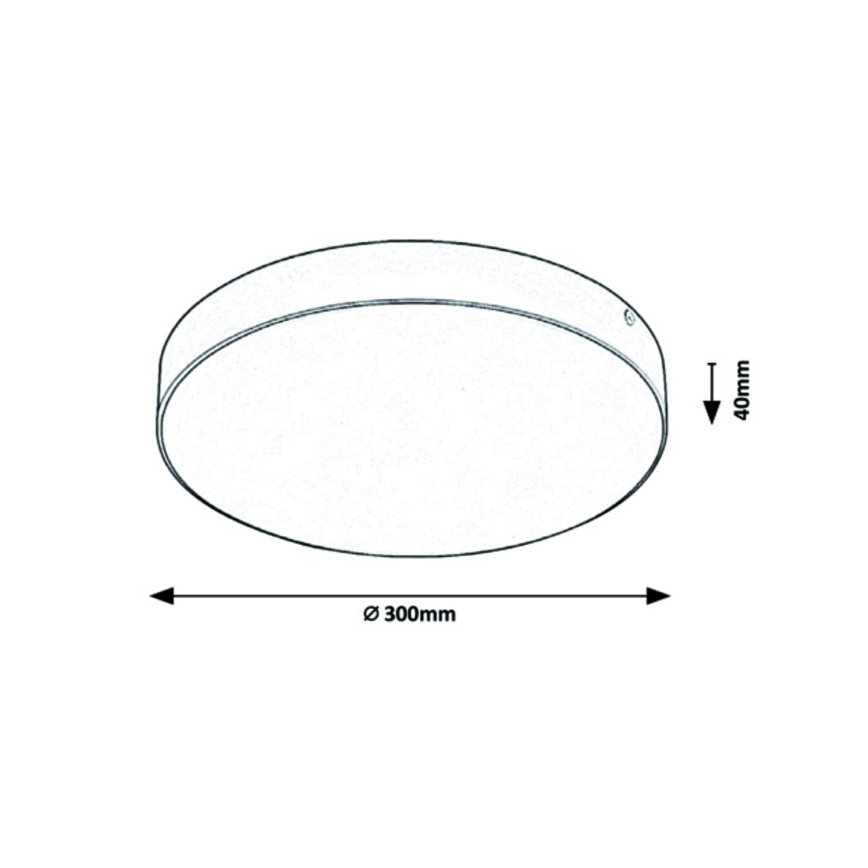 Rabalux - Plafon LED para casa de banho, 24W/230V, 2800K/4000K/6000K, IP44, preto, Ø 30 cm