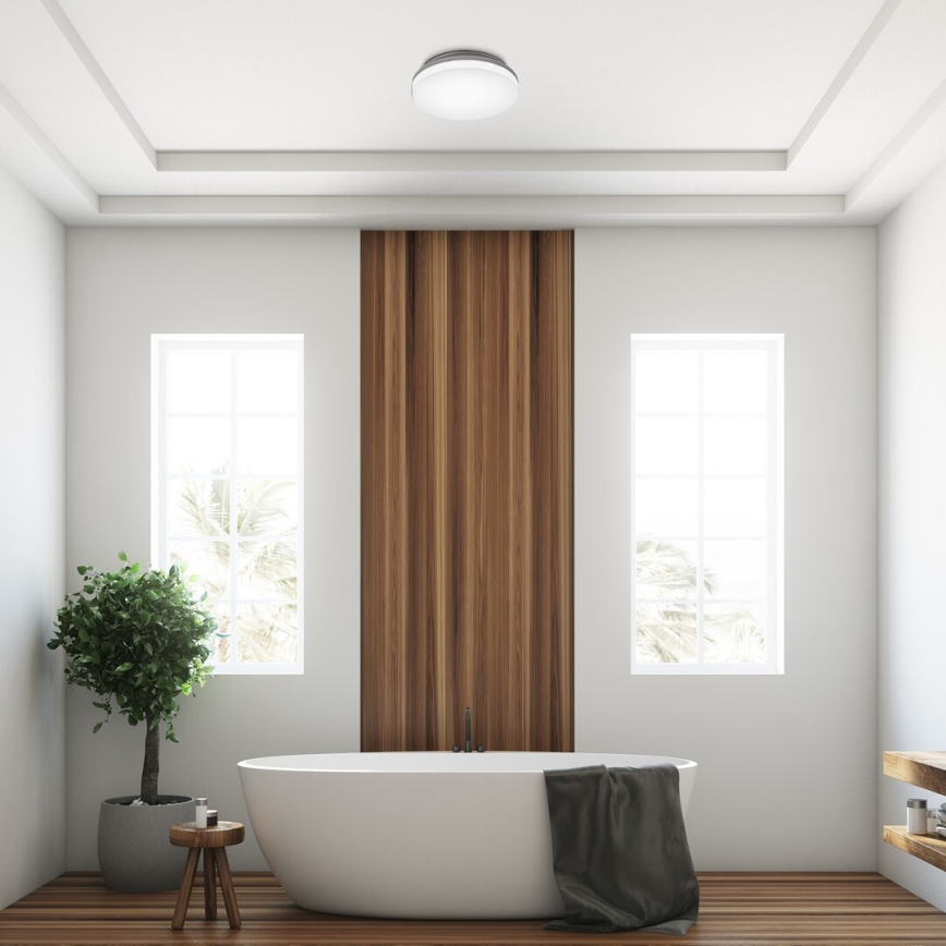 Rabalux - Candeeiro de tecto LED para casa de banho, 18 W, 230 V, IP54, 3000 K/4000 K/6000 K, diâmetro 22 cm