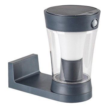 Rabalux - Luminária de parede solar LED com sensor LED/3W/3,7V IP54 antracite 2000 mAh