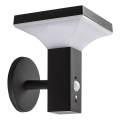 Rabalux - Luminária de parede solar LED com sensor LED/4W/230V IP44 preta 2200 mAh