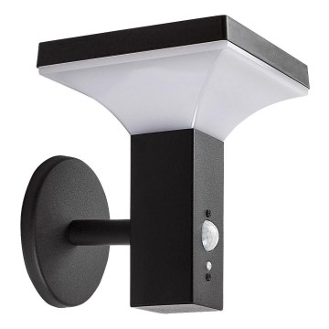 Rabalux - Luminária de parede solar LED com sensor LED/4W/230V IP44 preta 2200 mAh