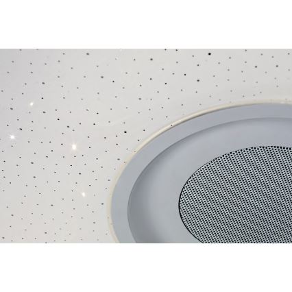 Rabalux - Luminária de teto LED RGB regulável com altifalante, LED/18W/230V, 3000-6000K, Bluetooth + comando remoto, 36,5x36,5 cm