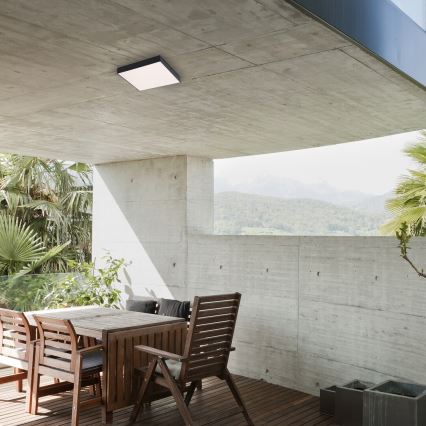 Rabalux - Plafon LED/24W/230V 2800-6000K IP44 preto 30x30 cm