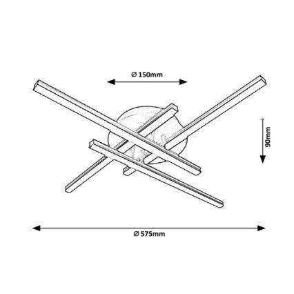 Rabalux - Luminária de teto LED 4xLED/25W/230V, diâmetro 57,5 cm
