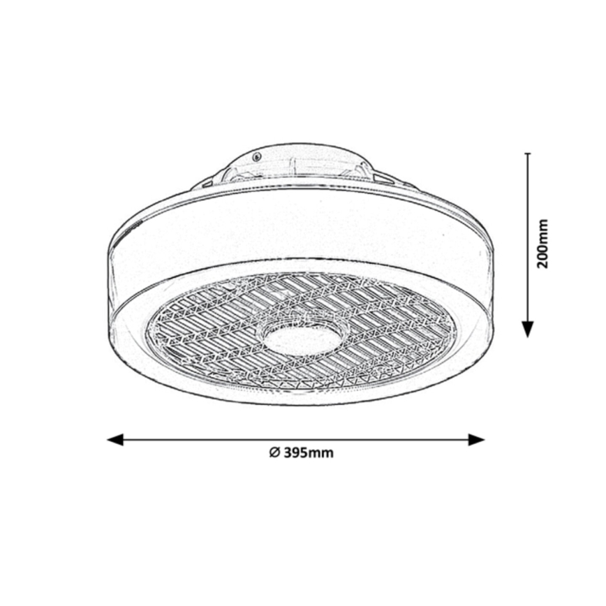 Rabalux - Luminária de teto LED regulável com ventilador LED/30W/230V 3000-6000K + controlo remoto
