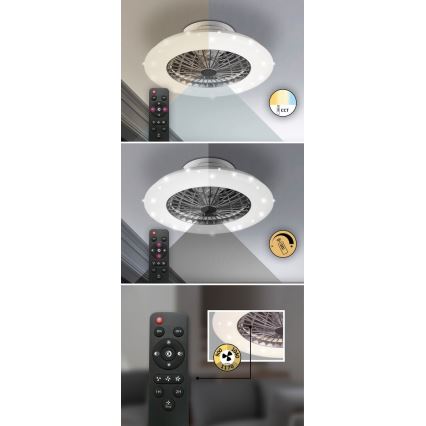 Rabalux - Plafon LED dimmerizável com ventilador LED/30W/230V 3000-6500K + comando à distância