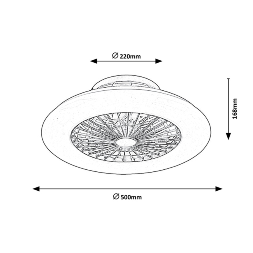 Rabalux - Plafon LED dimmerizável com ventilador LED/30W/230V 3000-6500K + comando à distância