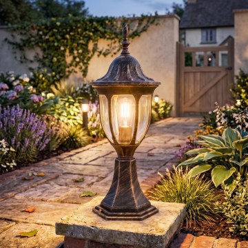 Rabalux - Luminária exterior 1xE27/60W/230V IP43 dourada/pátina/preta