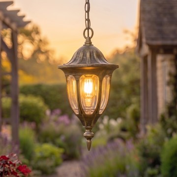 Rabalux - Lustre de exterior 1xE27/60W/230V IP43 dourado/pátina/preto