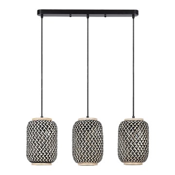 Rabalux - Lustre suspenso com cabo 3xE27/40W/230V rattan