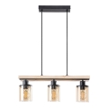 Rabalux - Lustre suspenso em cabo 3xE27/25W/230V pinho