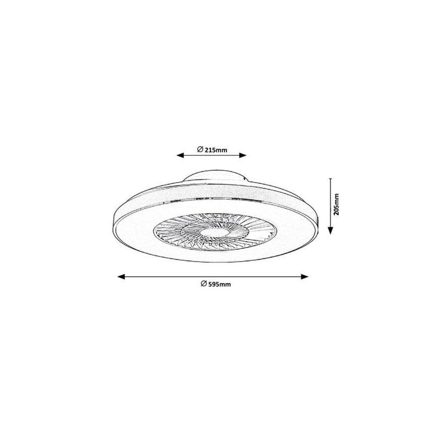 Rabalux - Plafon LED dimmerizável com ventilador LED/40W/230V 3000-6500K + controlo remoto