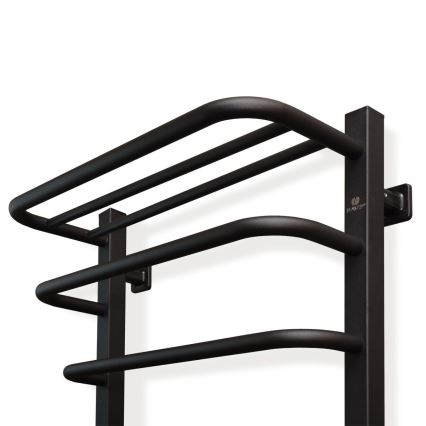 Radiador elétrico para casa de banho com termóstato FORTIS, 350 W/230 V, 80,6 cm, IP44, preto, com orientação à esquerda