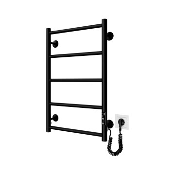 Radiador em escada para casa de banho CLASSIC 65W/230V 65x43 cm inox/preto, ligação à direita