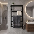 Radiador em escada para casa de banho HOTEL 75W/230V 66x42 cm inox/preto direito