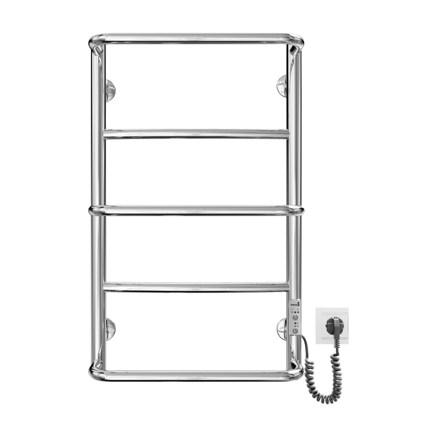 Radiador-toalheiro LUX 65W/230V 66x42 cm inox/cromo brilhante, ligação à direita