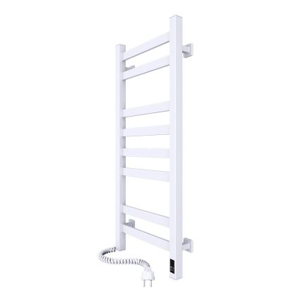 Toalheiro aquecido para casa de banho com termóstato AVANGARD 251W/230V 80,6 cm IP44 branco, ligação à esquerda, perfil quadrado