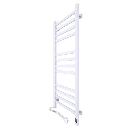 Toalheiro aquecido para casa de banho com termóstato AVANGARD 459W/230V 120,6 cm IP44 branco, ligação à esquerda, perfil quadrado