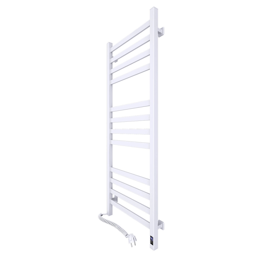 Toalheiro aquecido para casa de banho com termóstato AVANGARD 459W/230V 120,6 cm IP44 branco, ligação à esquerda, perfil quadrado