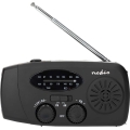 Rádio AM/FM com manivela, painel solar e lanterna LED 2000 mAh