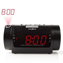 Rádio-despertador com visor LED e projetor 230V