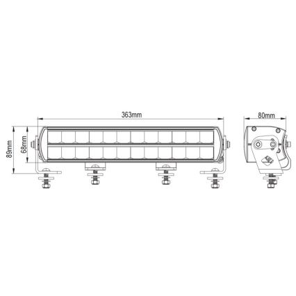 Barra de luz LED para automóvel BLACK OFF ROAD LED/120W/9-36V IP69 6000K