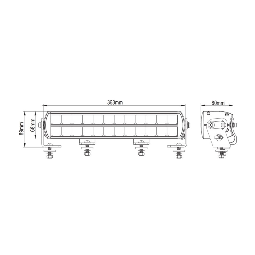 Barra de luz LED para automóvel BLACK OFF ROAD LED/120W/9-36V IP69 6000K
