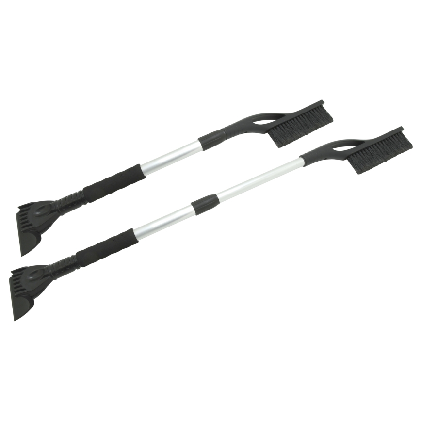 Raspador telescópico de carro com vassoura 100 cm preta/prata