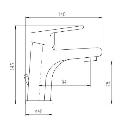 RAV Slezák CO127.0 - Misturador para lavatório + válvula de escoamento COLORADO 14,3 cm cromo brilhante