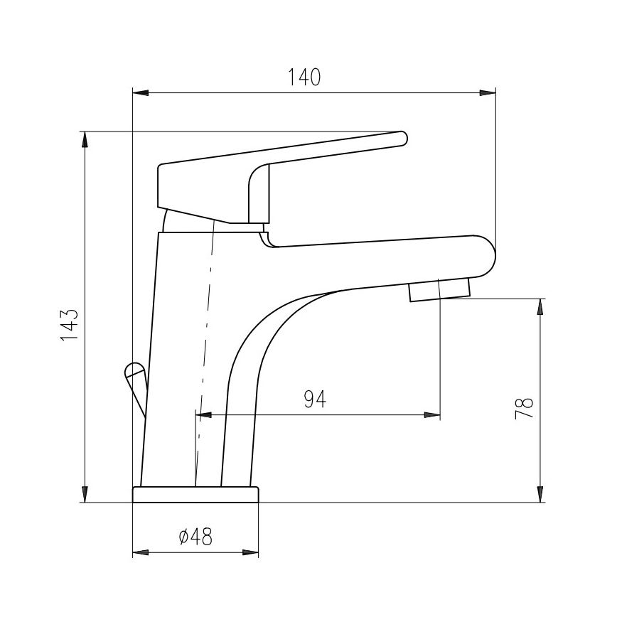 RAV Slezák CO127.0 - Misturador para lavatório + válvula de escoamento COLORADO 14,3 cm cromo brilhante