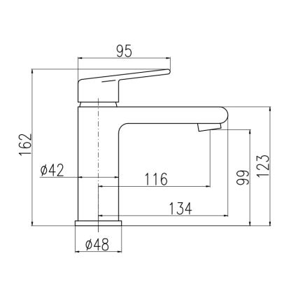 RAV Slezák CO128.0CMATZ - Torneira para lavatório COLORADO 16,2 cm preta/dourada