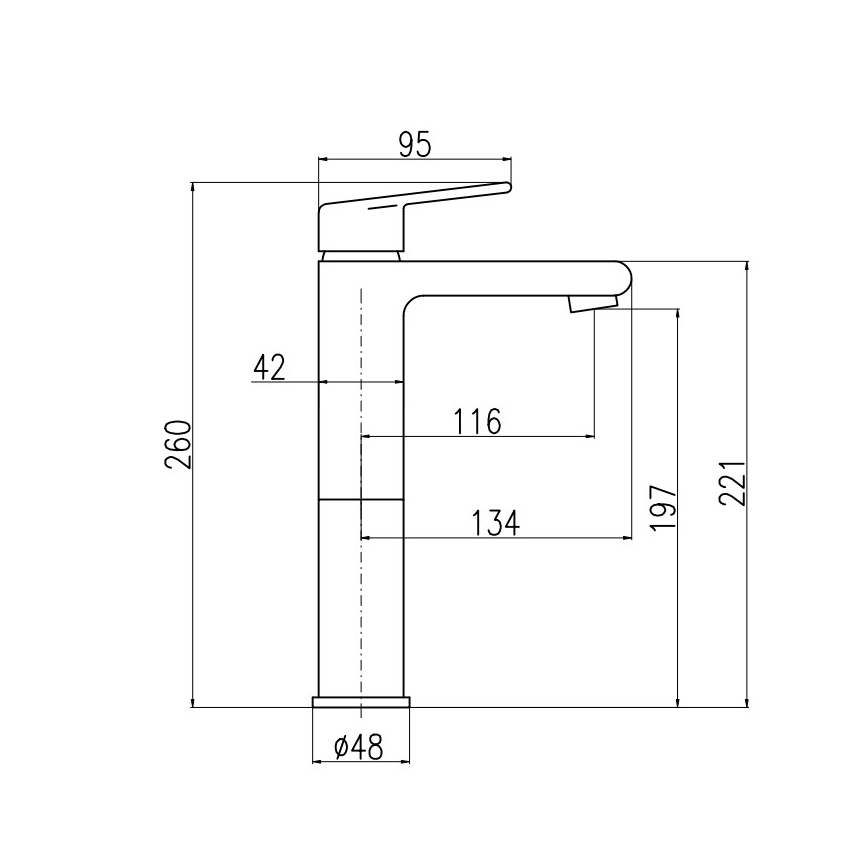 RAV Slezák CO130.0 - Misturador para lavatório COLORADO 26 cm, cromado brilhante