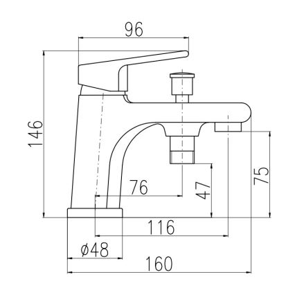 RAV Slezák CO148.0 - Misturador de banheira COLORADO 14,6 cm, cromo brilhante