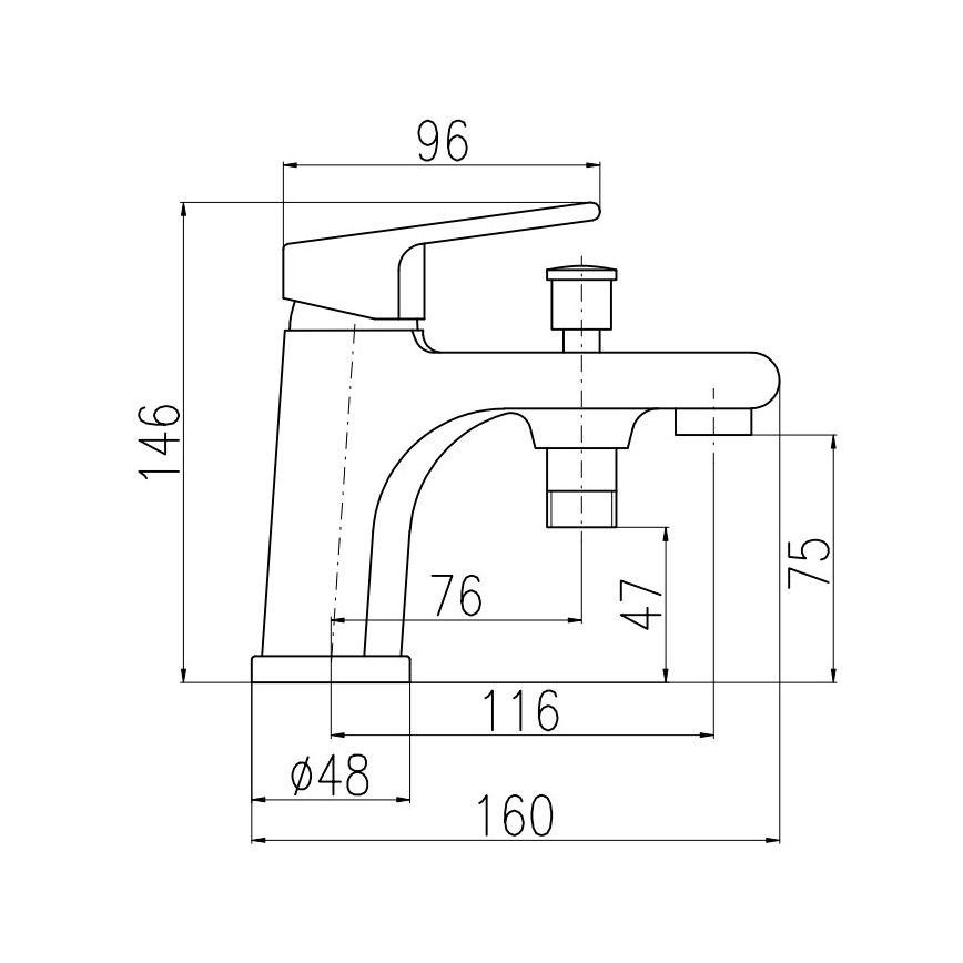 RAV Slezák CO148.0 - Misturador de banheira COLORADO 14,6 cm, cromo brilhante