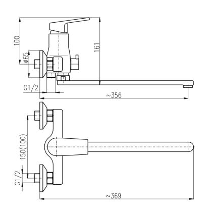 RAV Slezák CO153.5 - Misturador para banheira COLORADO cromado brilhante