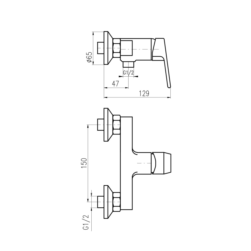 RAV Slezák CO181.5 - Misturador de duche COLORADO, cromado brilhante