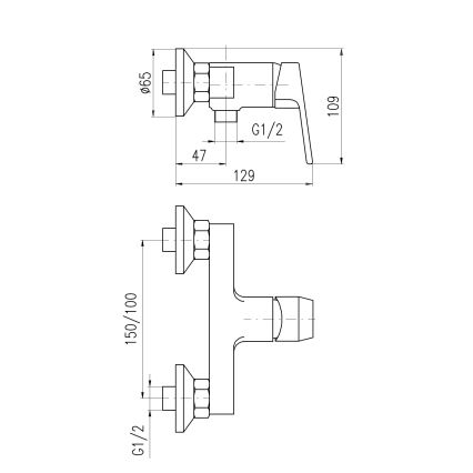RAV Slezák CO181.5CMATZ - Misturador de duche COLORADO preto/dourado