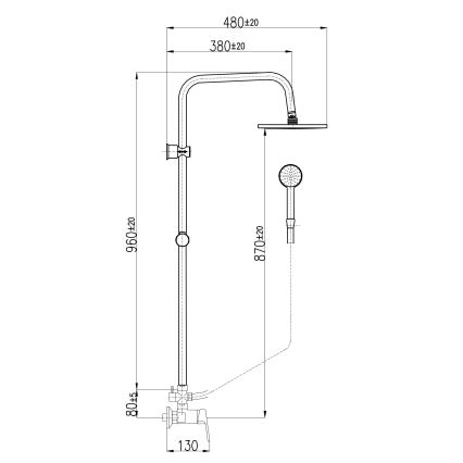 RAV Slezák CO182.5/7 - Conjunto de duche com misturador COLORADO cromado brilhante